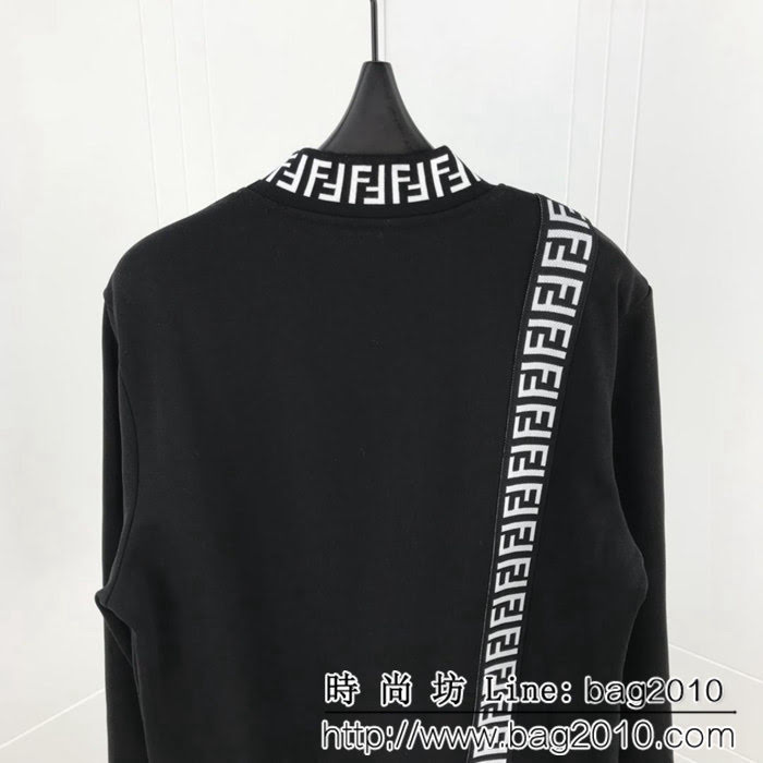 FENDI芬迪 19FW秋冬新款 FF織帶拼接小高領衛衣 最火爆FF系列 情侶款 ydi1198